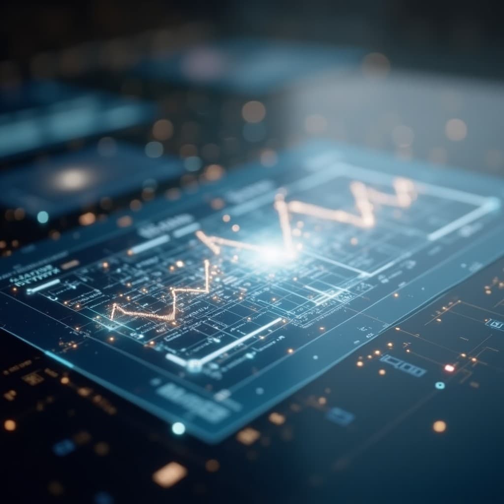 Conceptuele afbeelding over data-analyse en AI voor zakelijke beslissingen