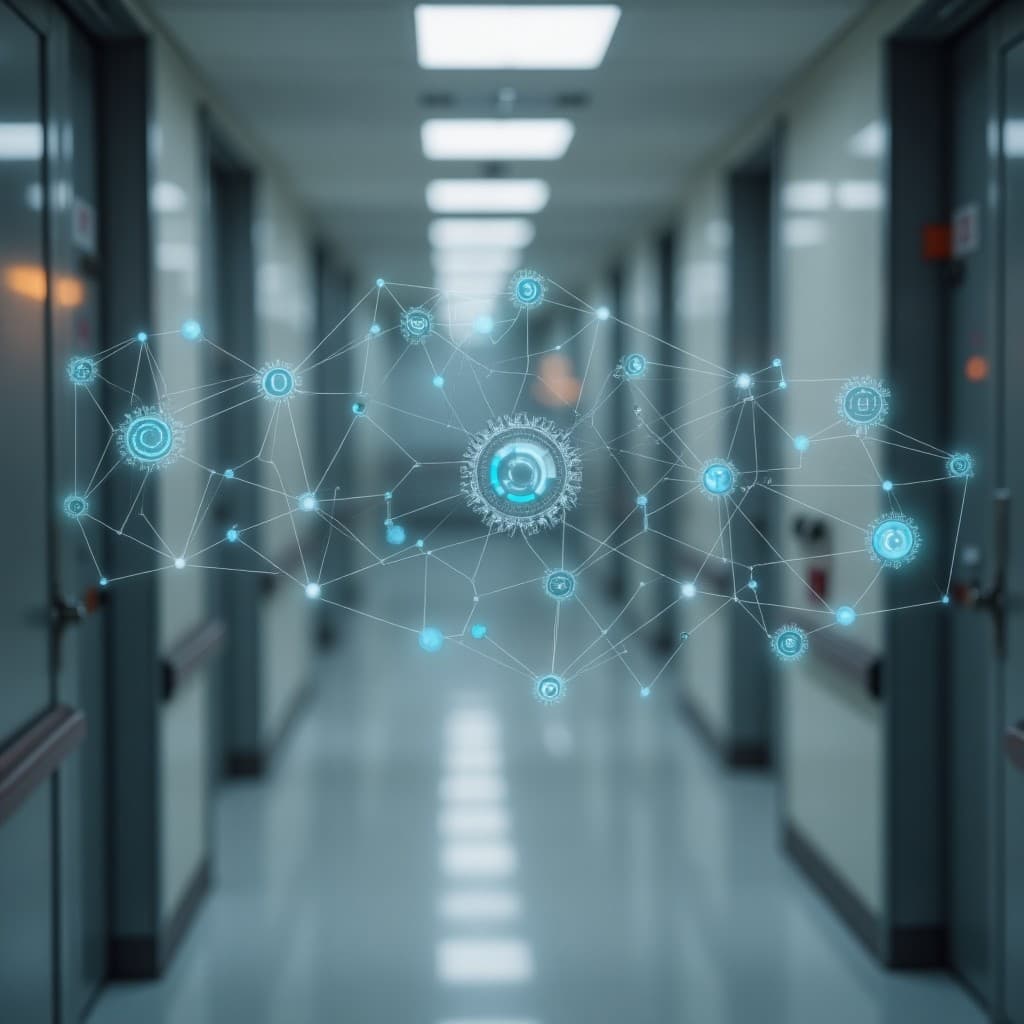 Conceptuele afbeelding van daadkrachtig AI-leiderschap tijdens digitale transities